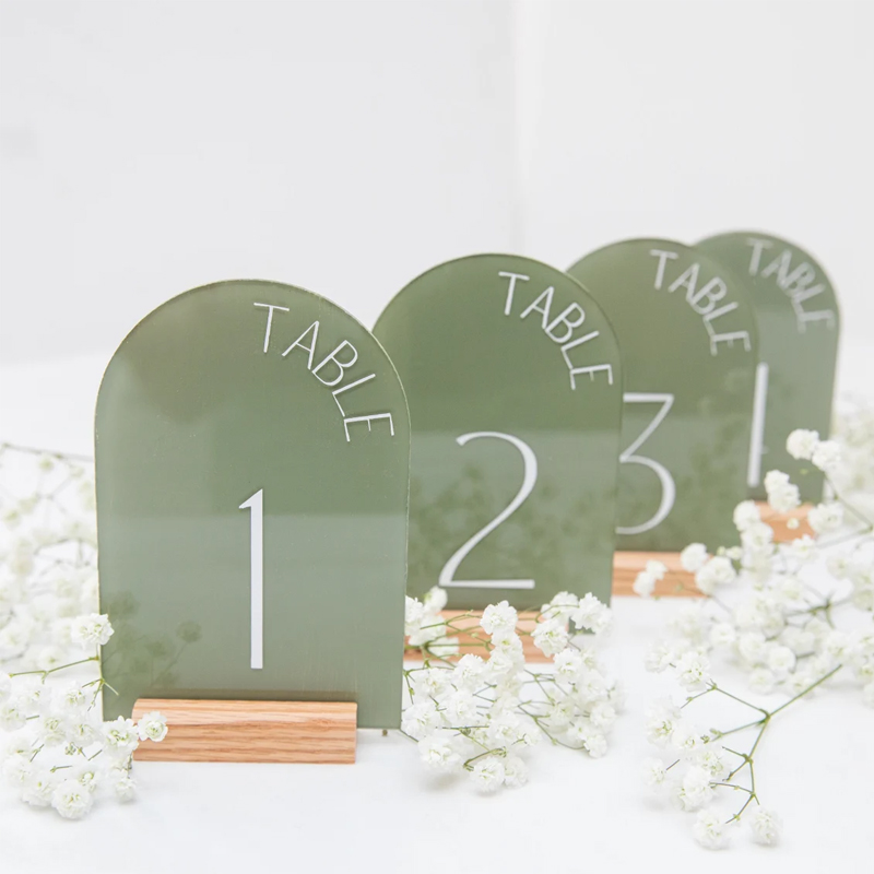 Table Number Gold - Personalized Painted Back Acrylic Wedding Table