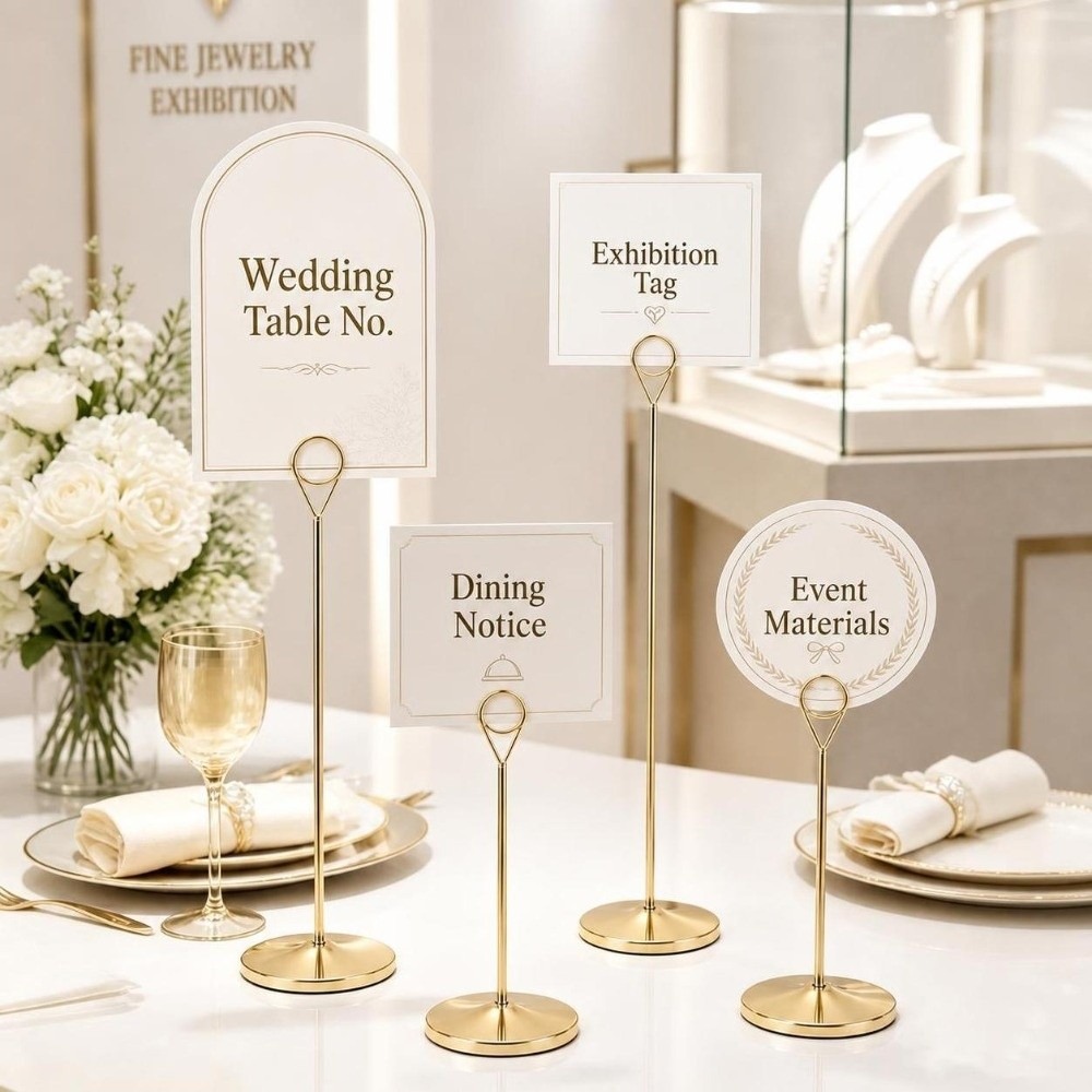 Table Number Gold - Portable Metal Table Number Holder Large