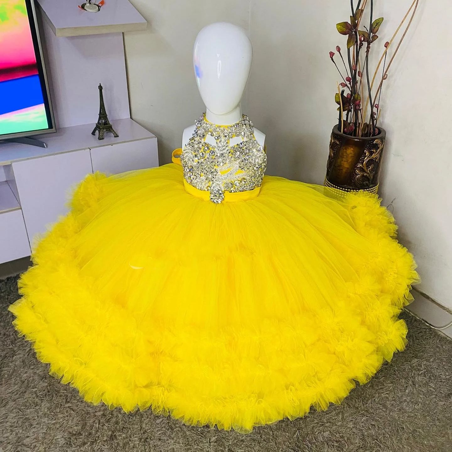 Gorgeous Yellow Flower Girl Dr - огляд і ціна Bridal Sash Ribbon