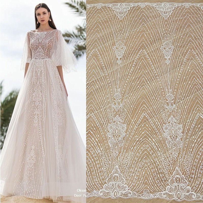 New Striped Lace Embroidery Se - огляд і ціна Wedding Dress Supply