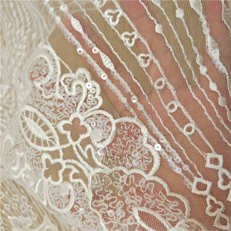 New Striped Lace Embroidery Se - огляд і ціна Wedding Dress Supply