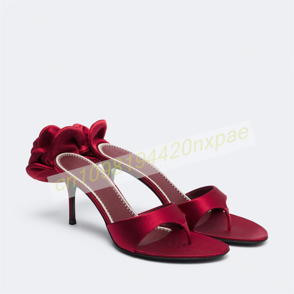 Women Red Satin Thong Mule San - огляд і ціна Wedding Dress Supply