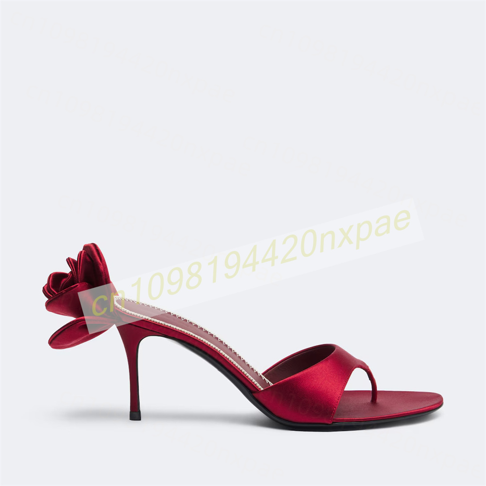 Women Red Satin Thong Mule San - огляд і ціна Wedding Dress Supply