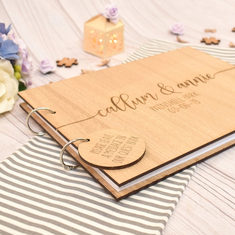 Custom Wooden Wedding Guest Bo - огляд і ціна Personalized Guest Book