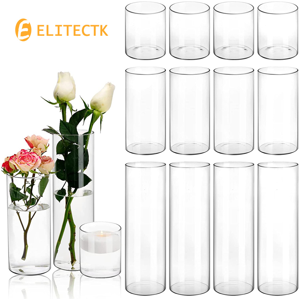 Glass Cylinder Vase Hurricane  - огляд і ціна Centerpiece Vase Tall