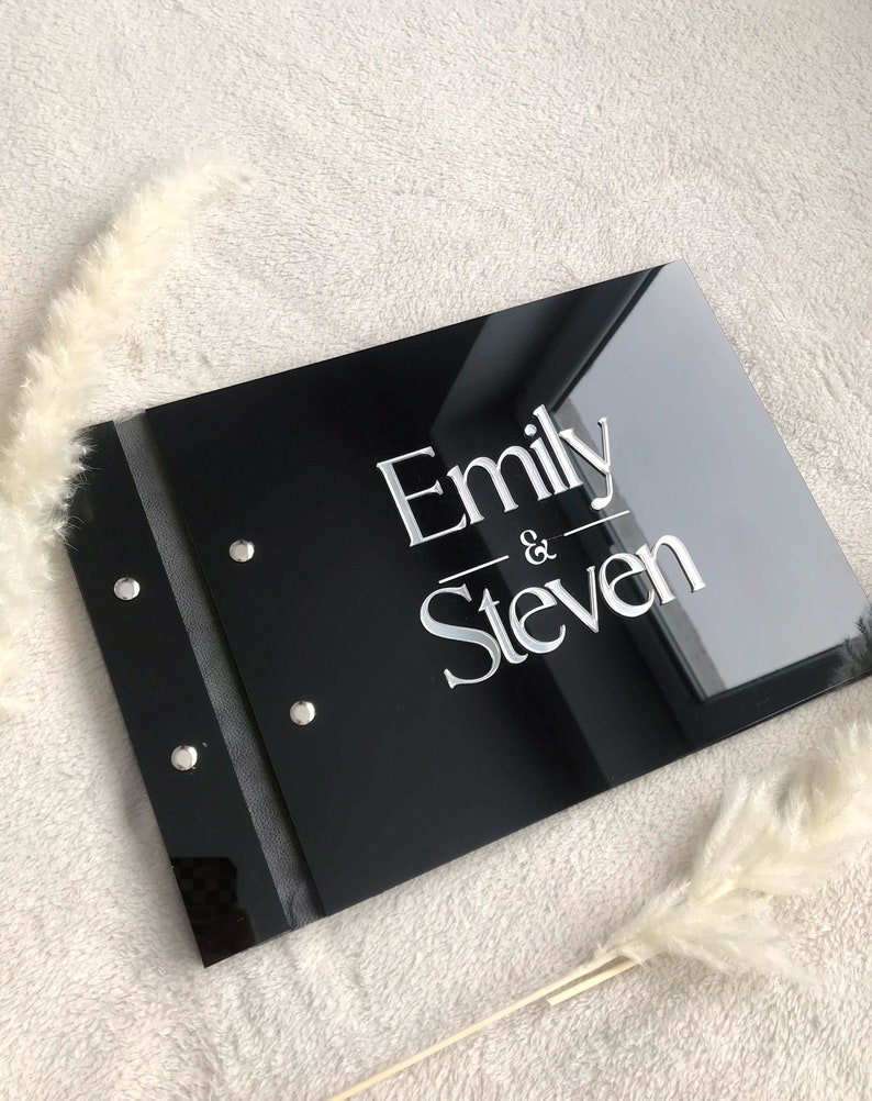 Black Acrylic Wedding Guestboo - огляд і ціна Personalized Guest Book