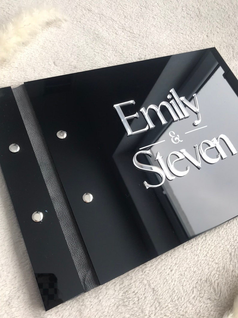 Black Acrylic Wedding Guestboo - огляд і ціна Personalized Guest Book