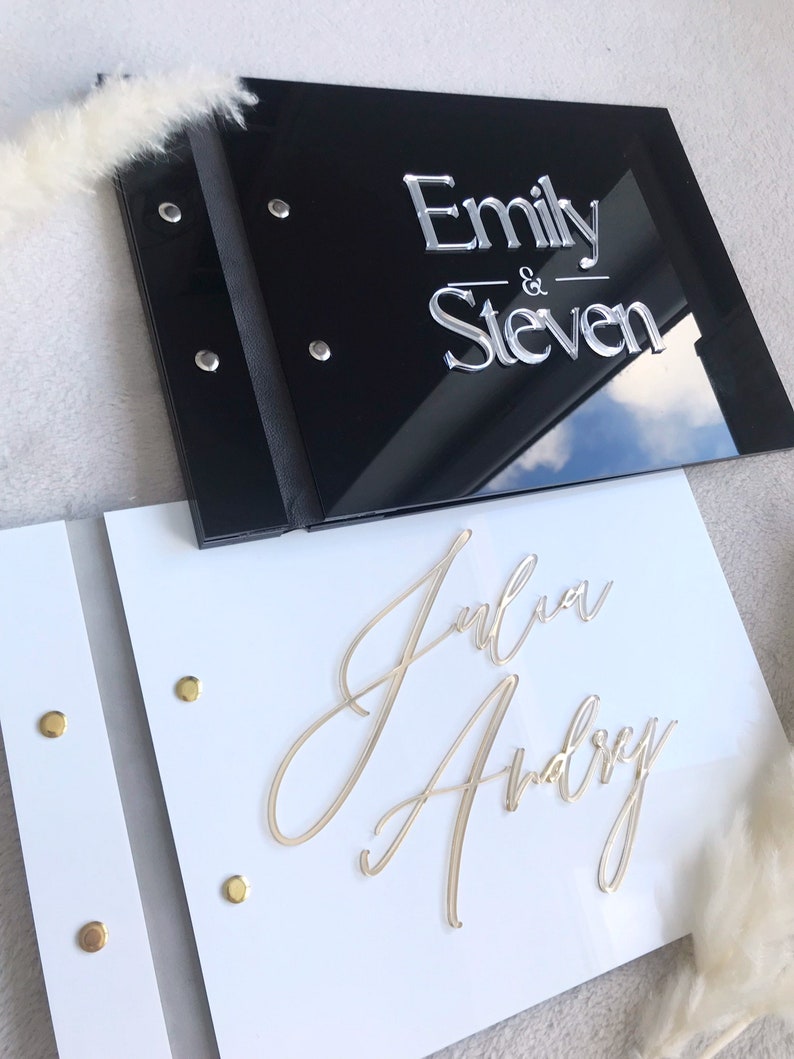 Black Acrylic Wedding Guestboo - огляд і ціна Personalized Guest Book