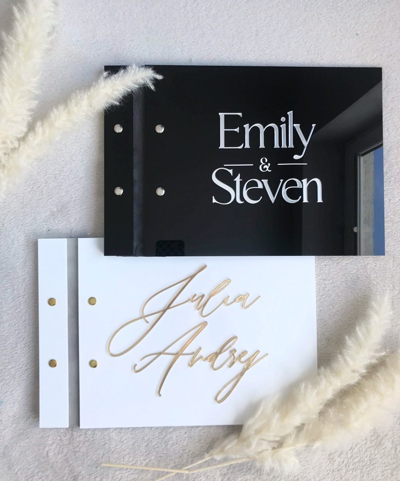 Black Acrylic Wedding Guestboo - огляд і ціна Personalized Guest Book