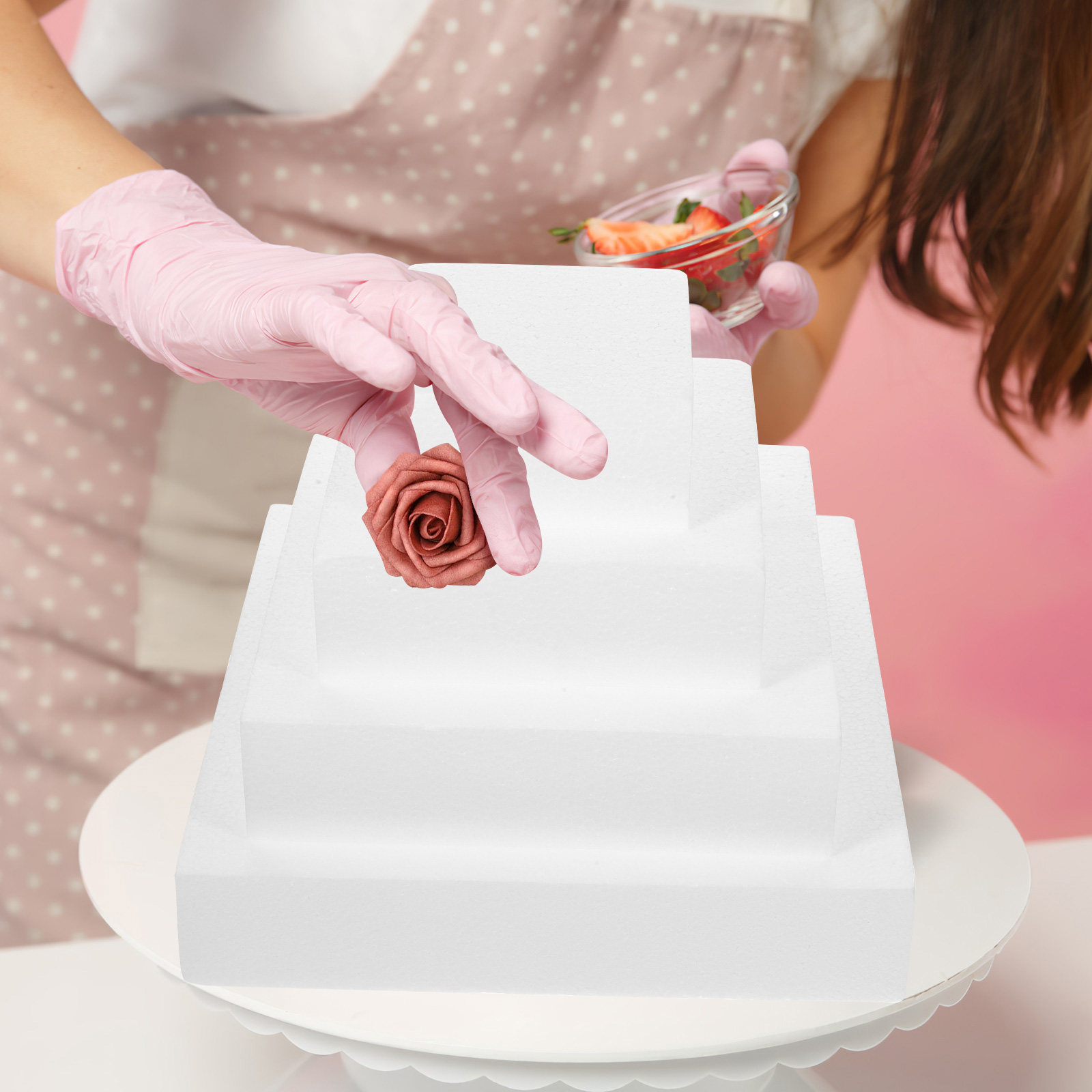4Pcs Foam Cake Dummies Cubic S - огляд і ціна Wedding Cake Supply